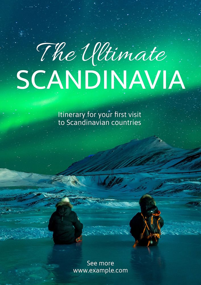 Scandinavia travel poster template