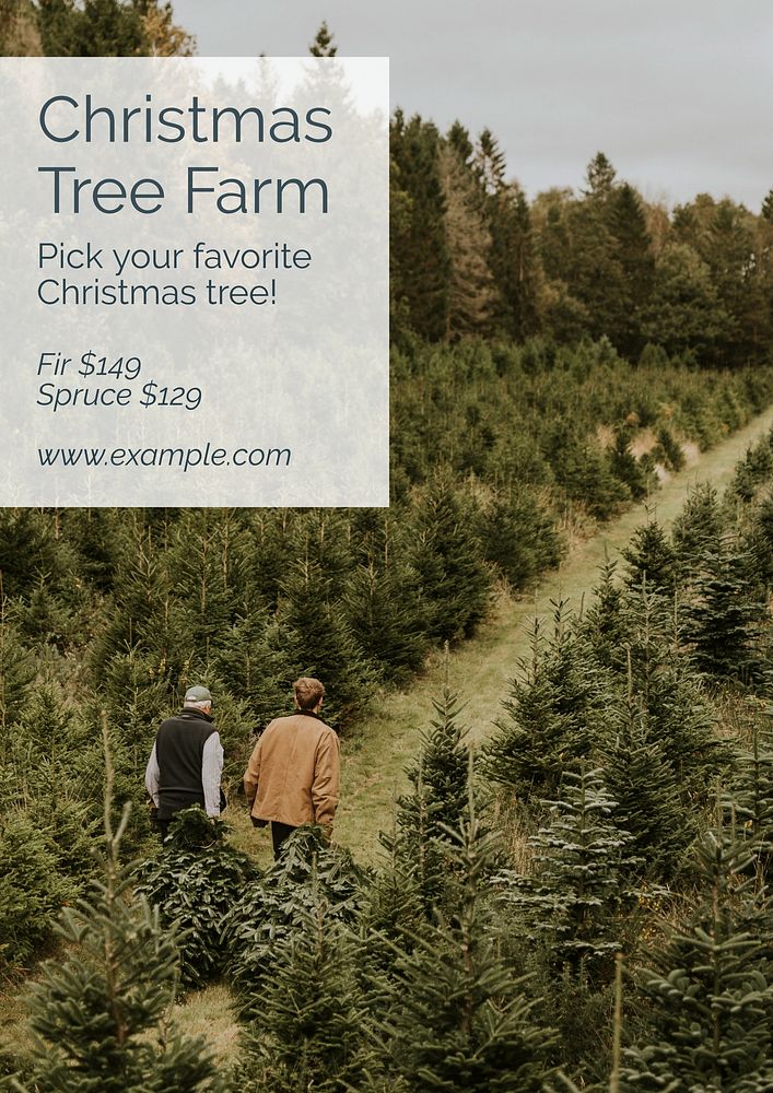 Christmas tree farm  poster template and design
