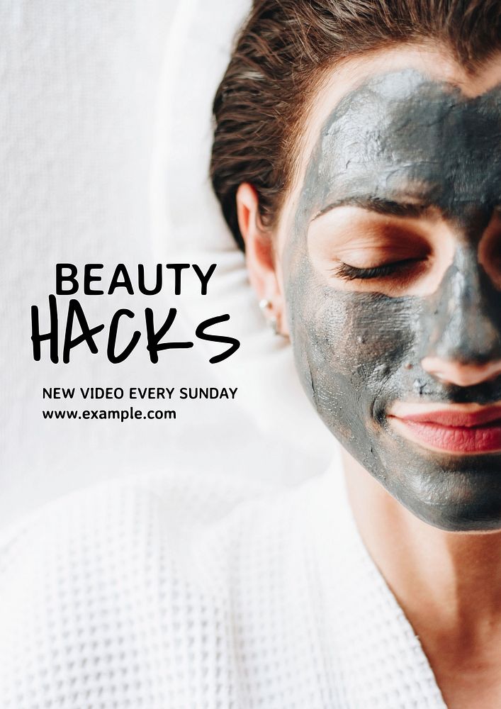 Beauty hacks  poster template and design