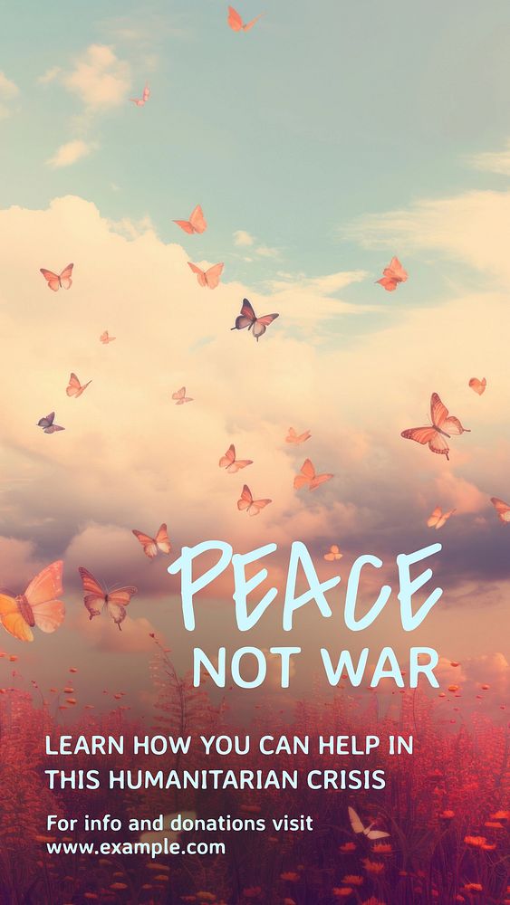 Peace not war Instagram story template