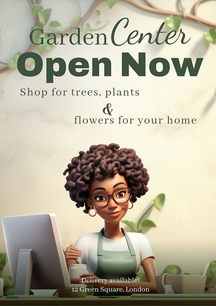 Garden center poster template