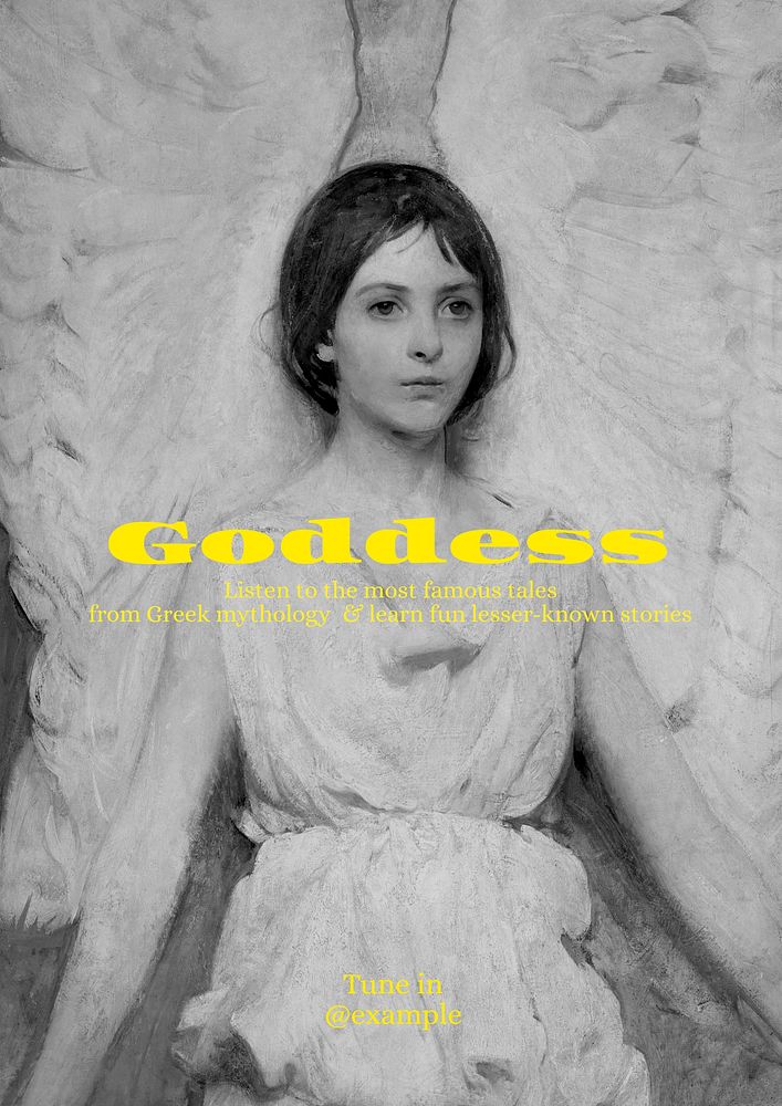 Goddess podcast poster template and design