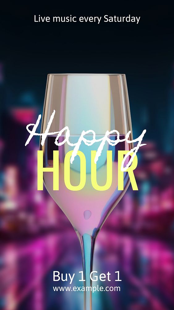 Happy hour Facebook story template