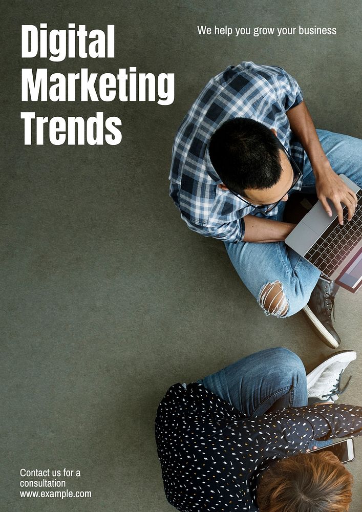 Digital marketing trends poster template