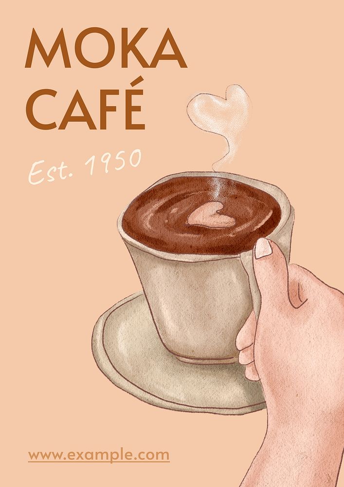 Home cafe  poster template and design