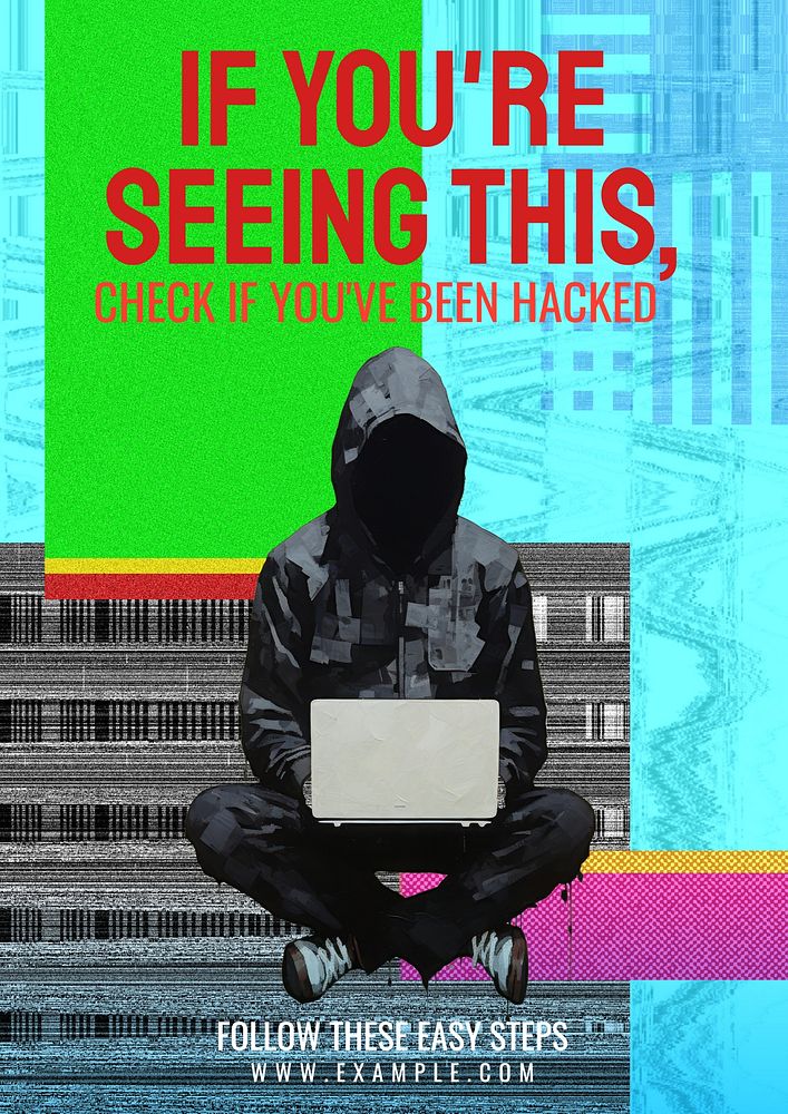 Cyber security poster template