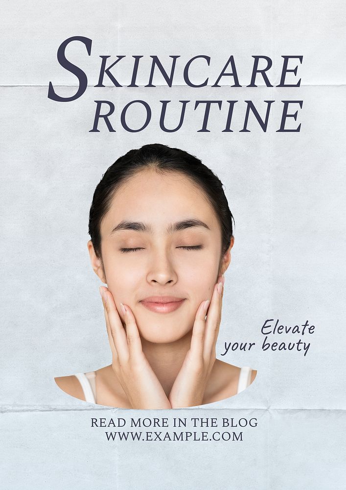 Skincare routine  poster template  