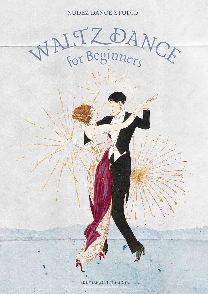 Waltz dance poster template