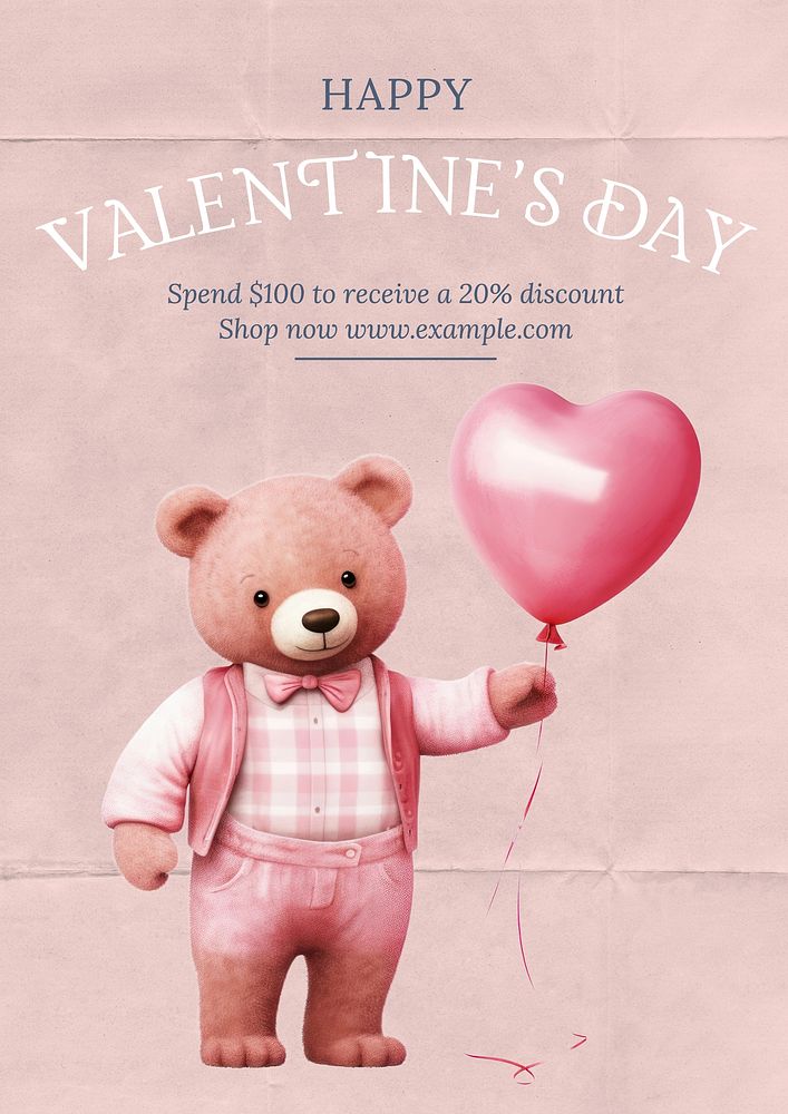Valentine's day sale poster template