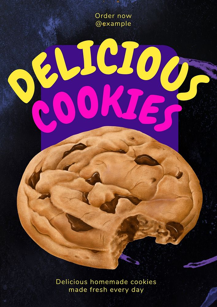 Delicious cookies poster template and design