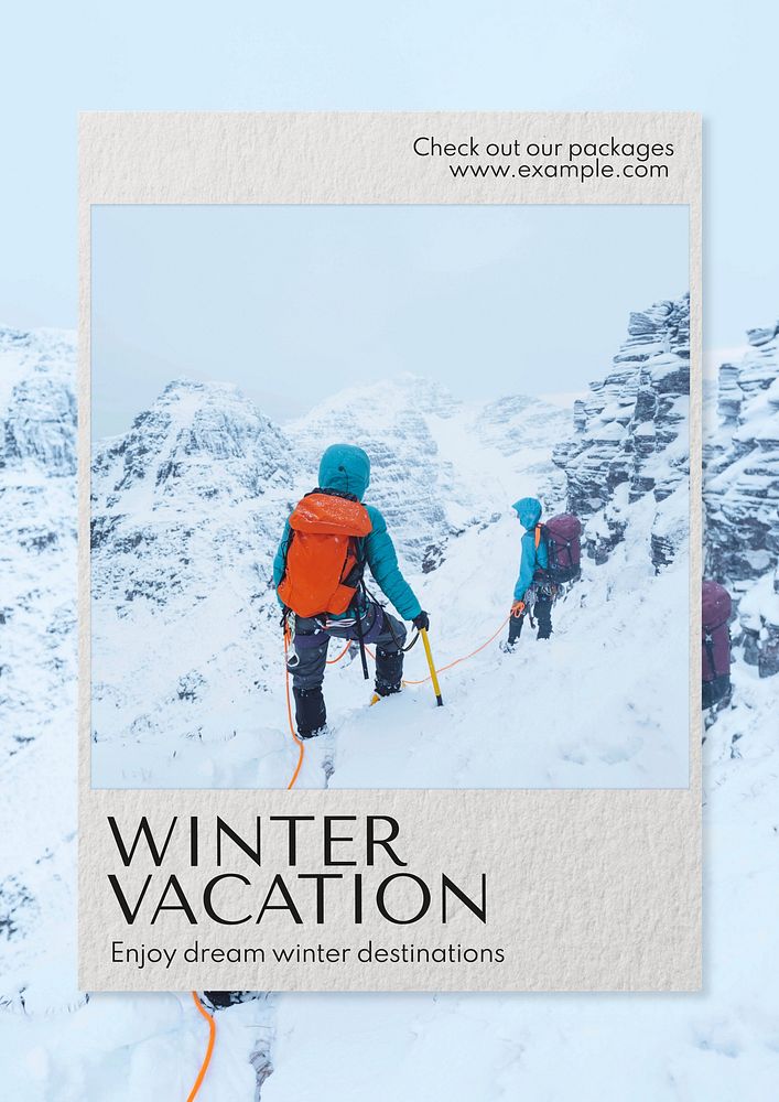 Winter vacation  poster template and design