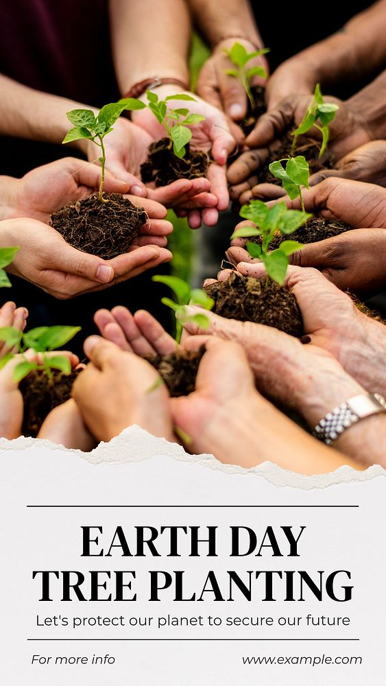 Earth day & tree  Instagram story template