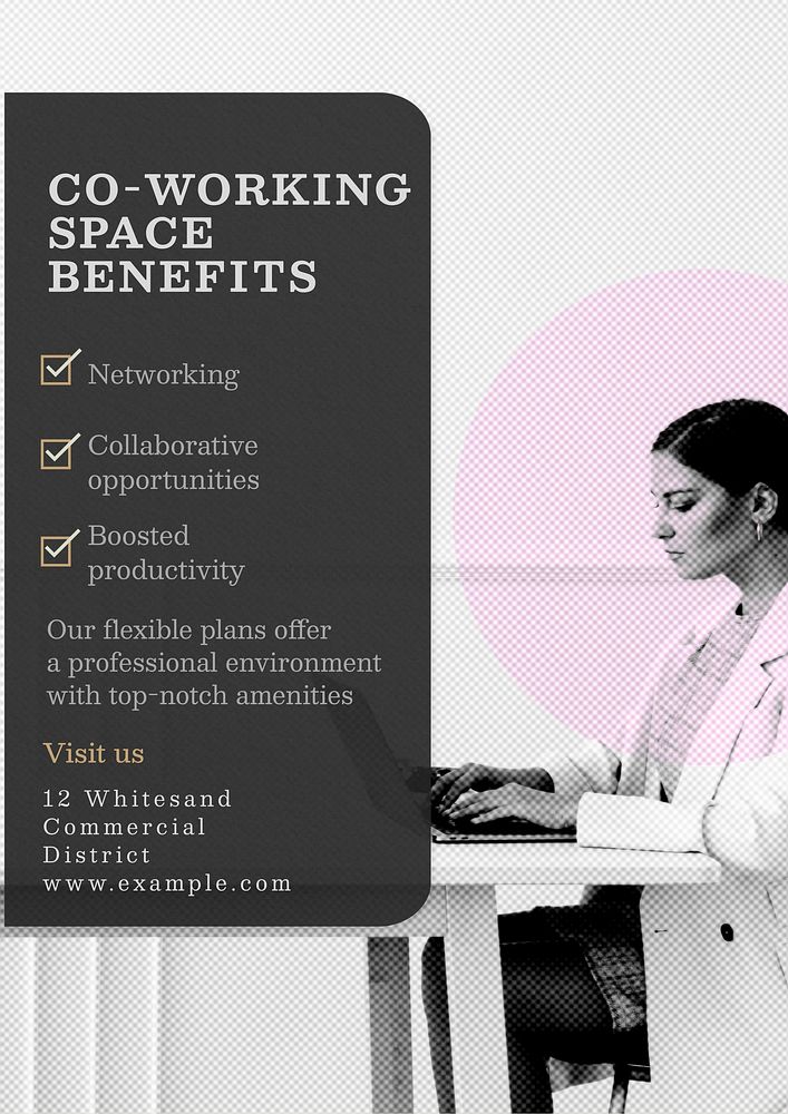 Co-working space poster template and design