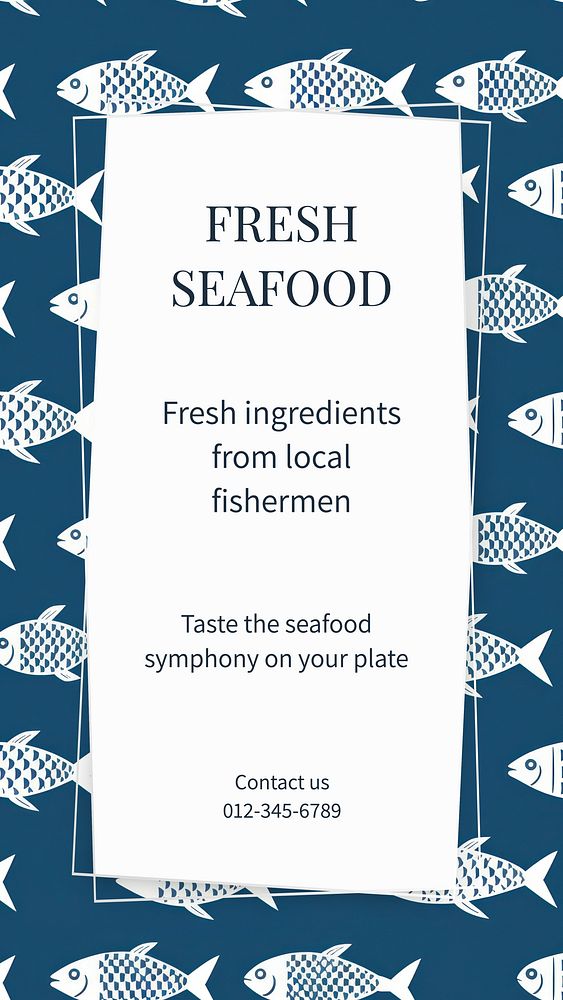Fresh seafood Facebook story template