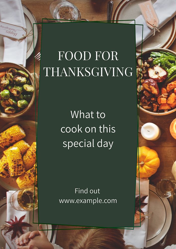 Thanksgiving food  poster template and design