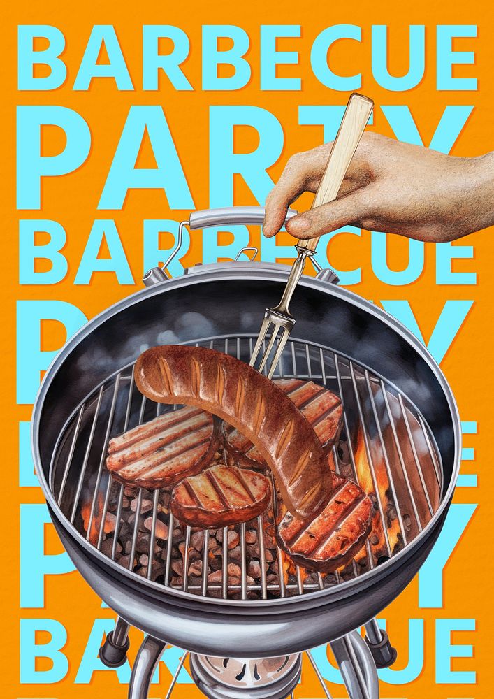 BBQ party poster template