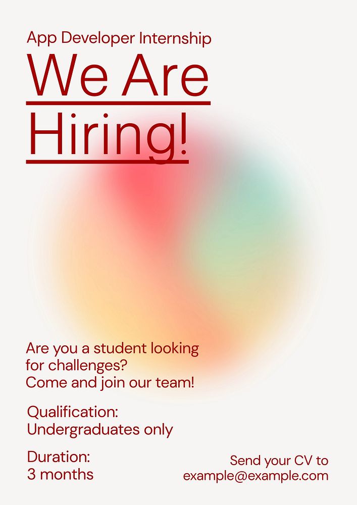 App developer internship poster template