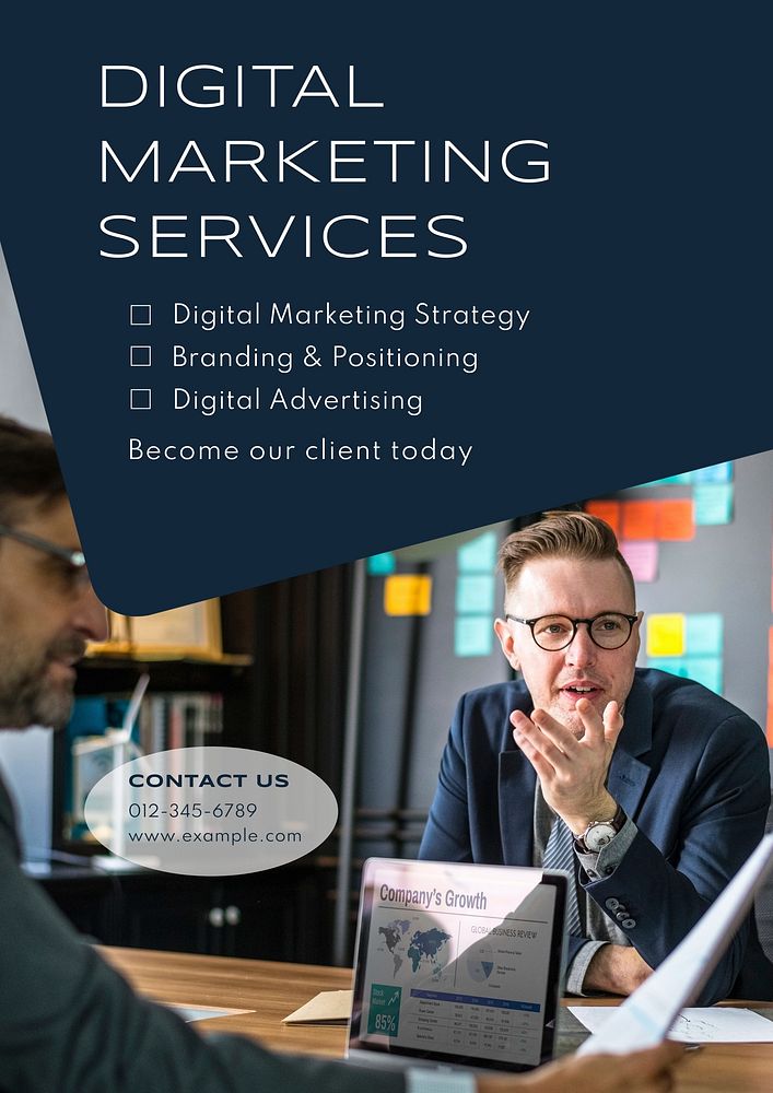 Marketing services poster template  