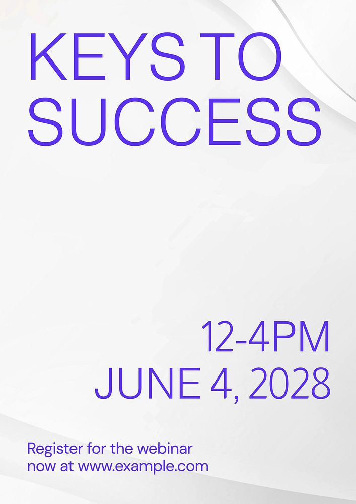 Keys to success poster template and design
