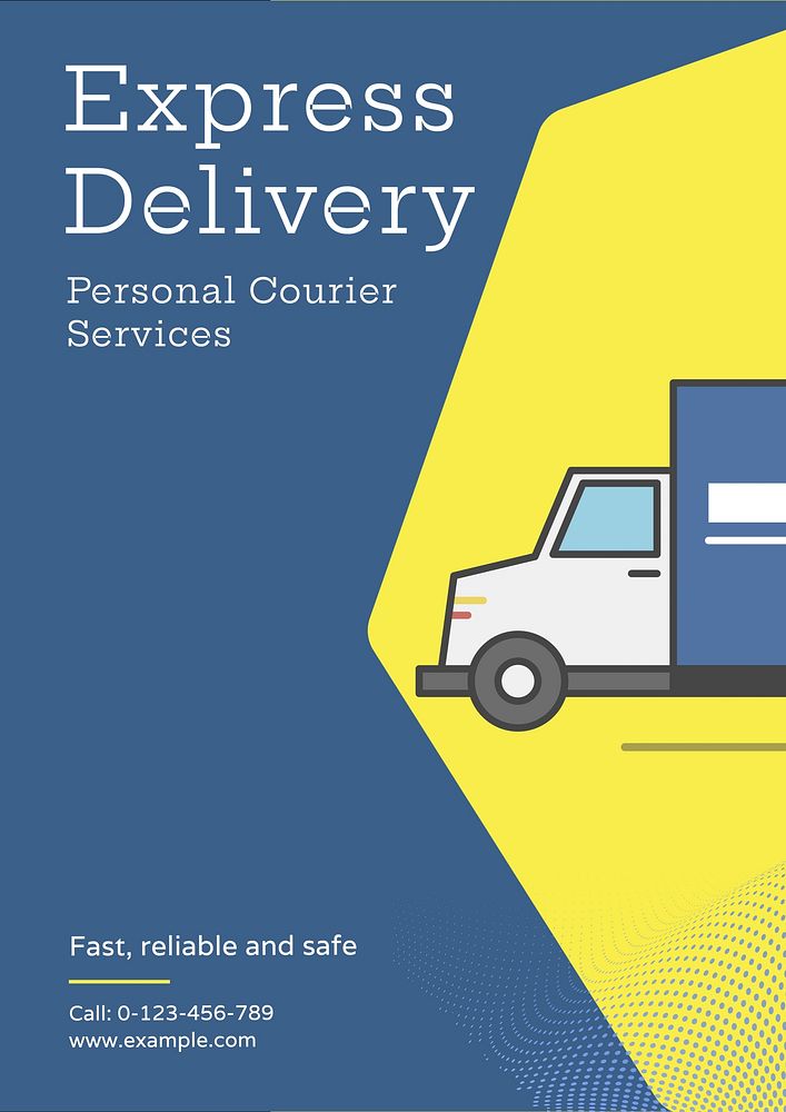 Courier services poster template and design