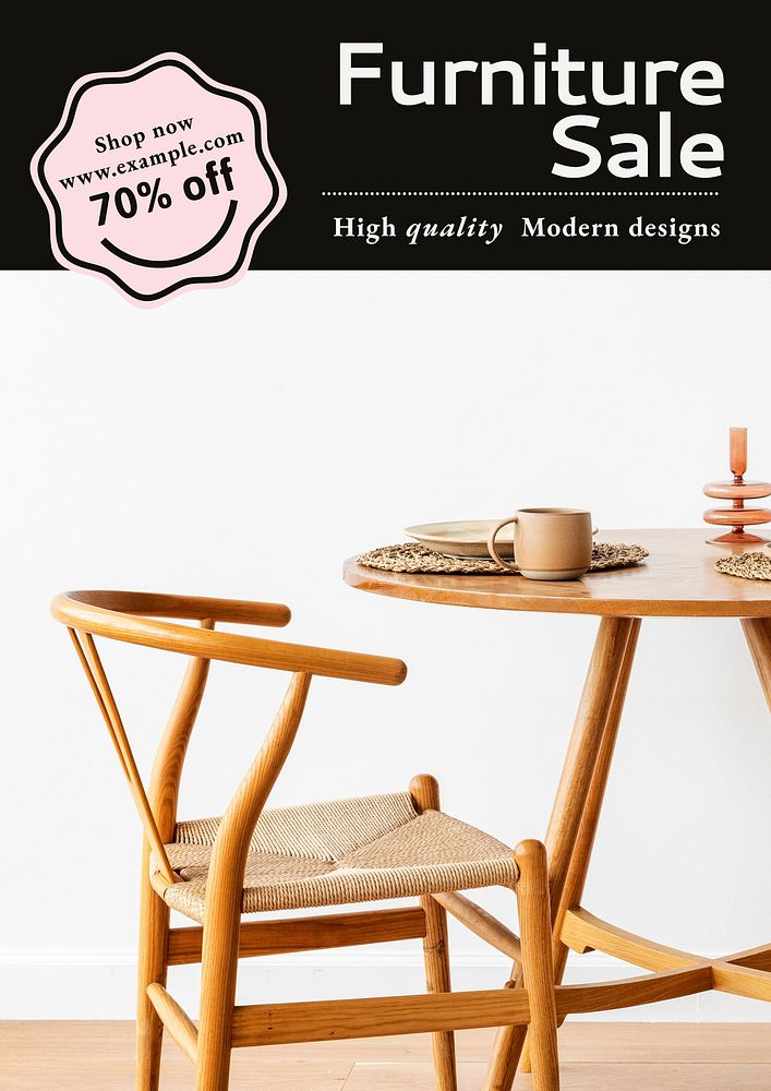 Furniture sale  poster template  