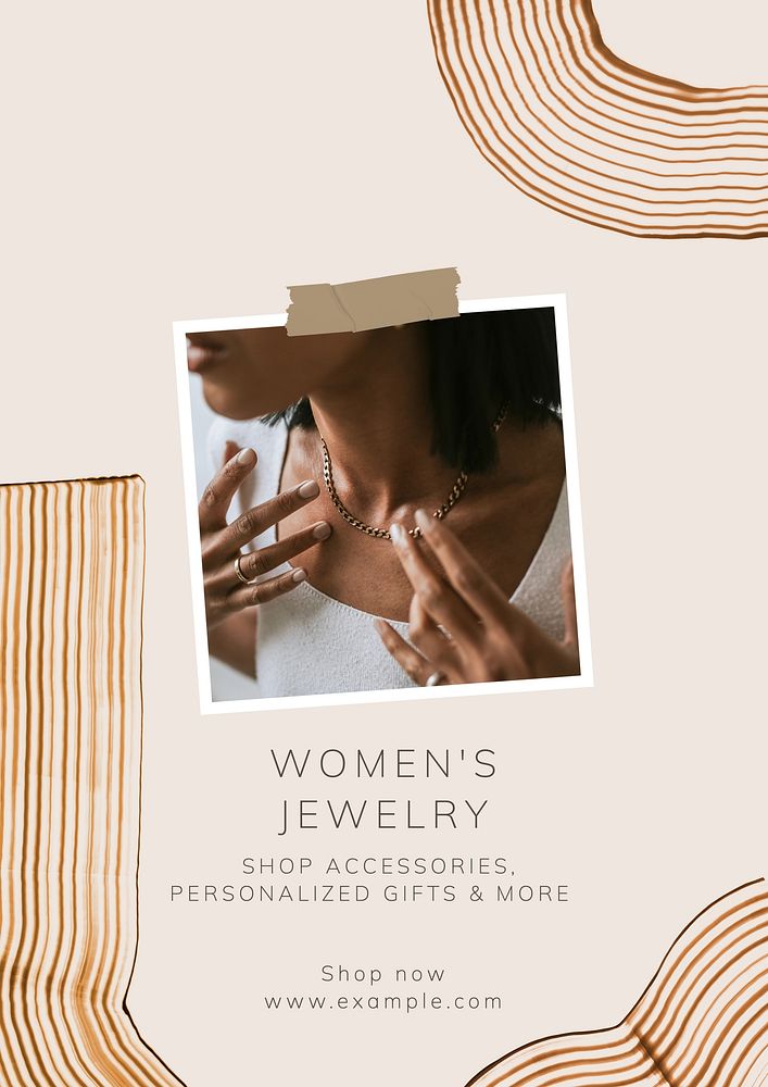 Women's jewelry  poster template and design