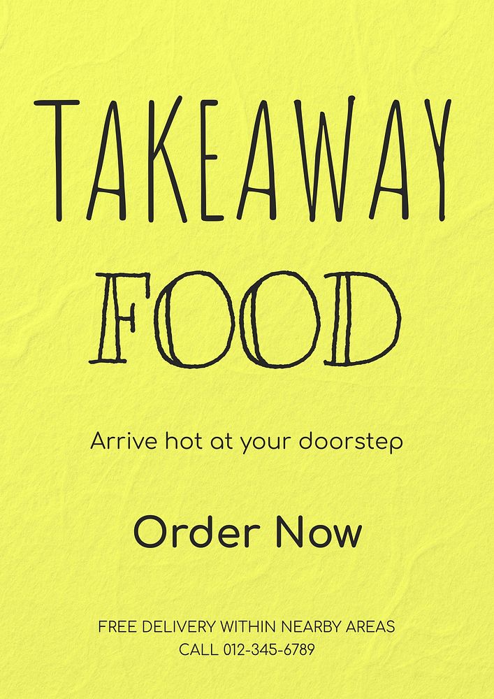 Takeaway food poster template and design