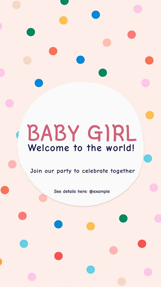 Baby girl party Instagram story template