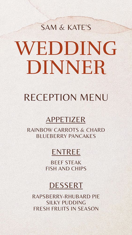 Restaurant menu Instagram story template