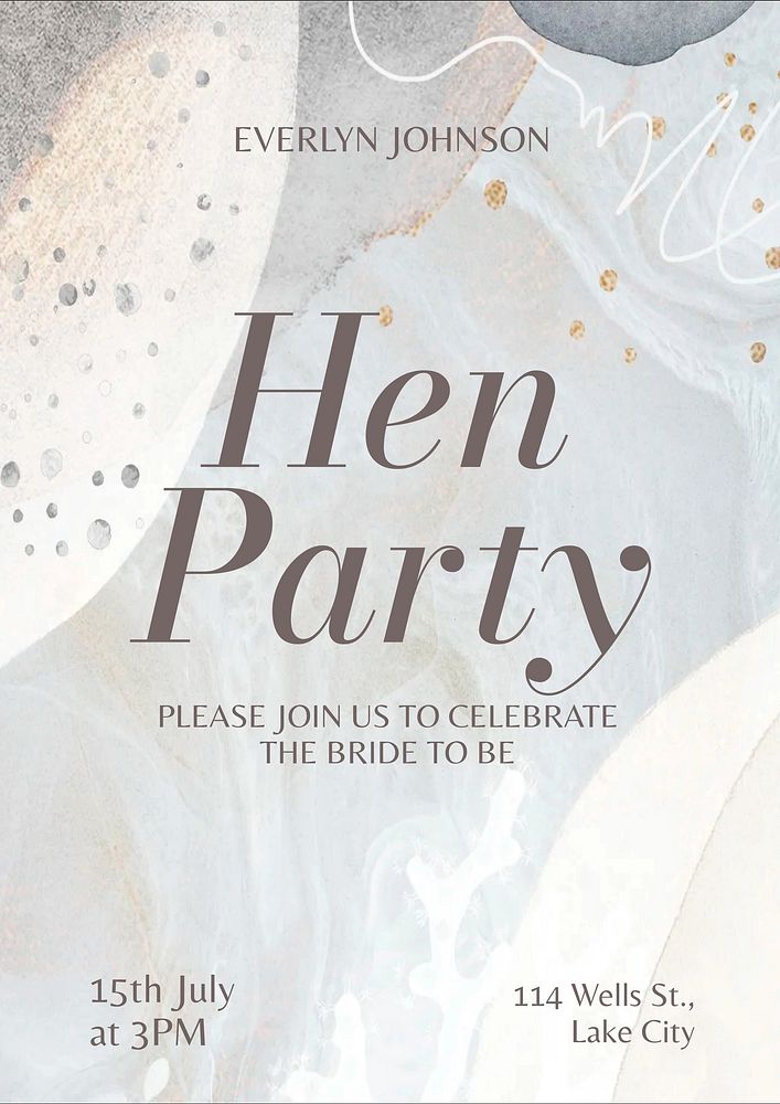 Hen party poster template