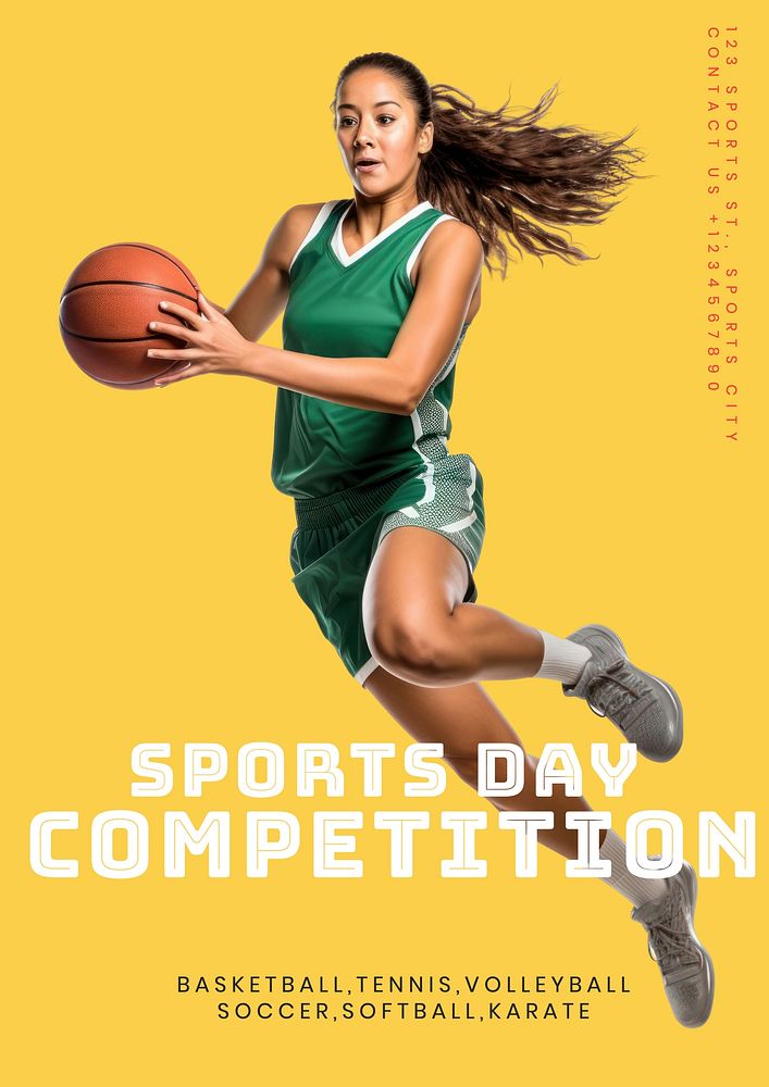 Sports day competition poster template and design