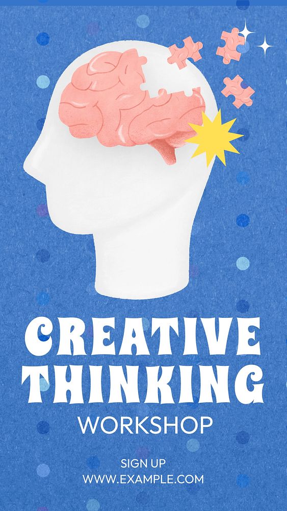 Creative thinking workshop Instagram story template,  social media design