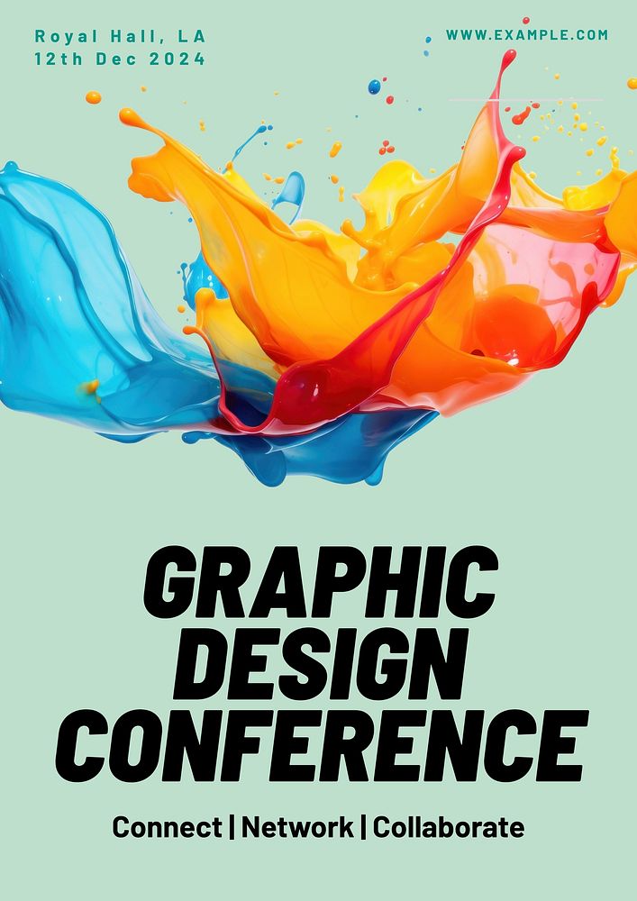 Graphic design conference poster template and design