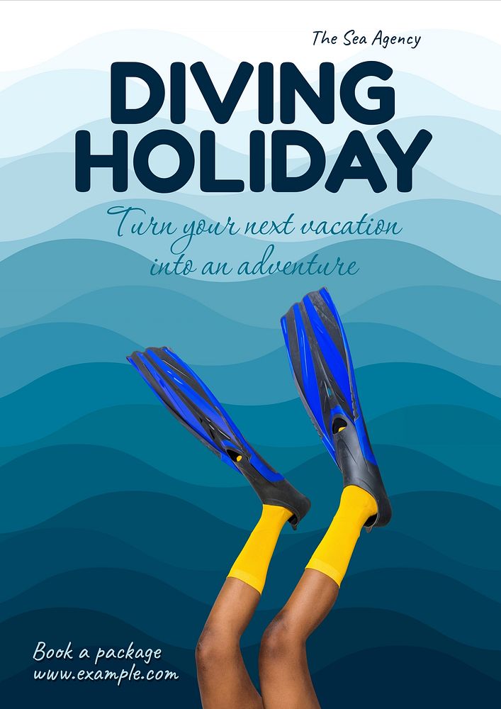 Diving holiday  poster template and design