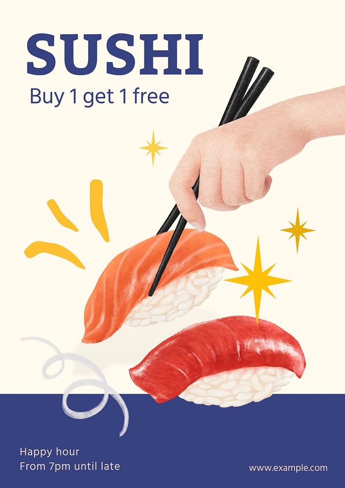 Sushi poster template