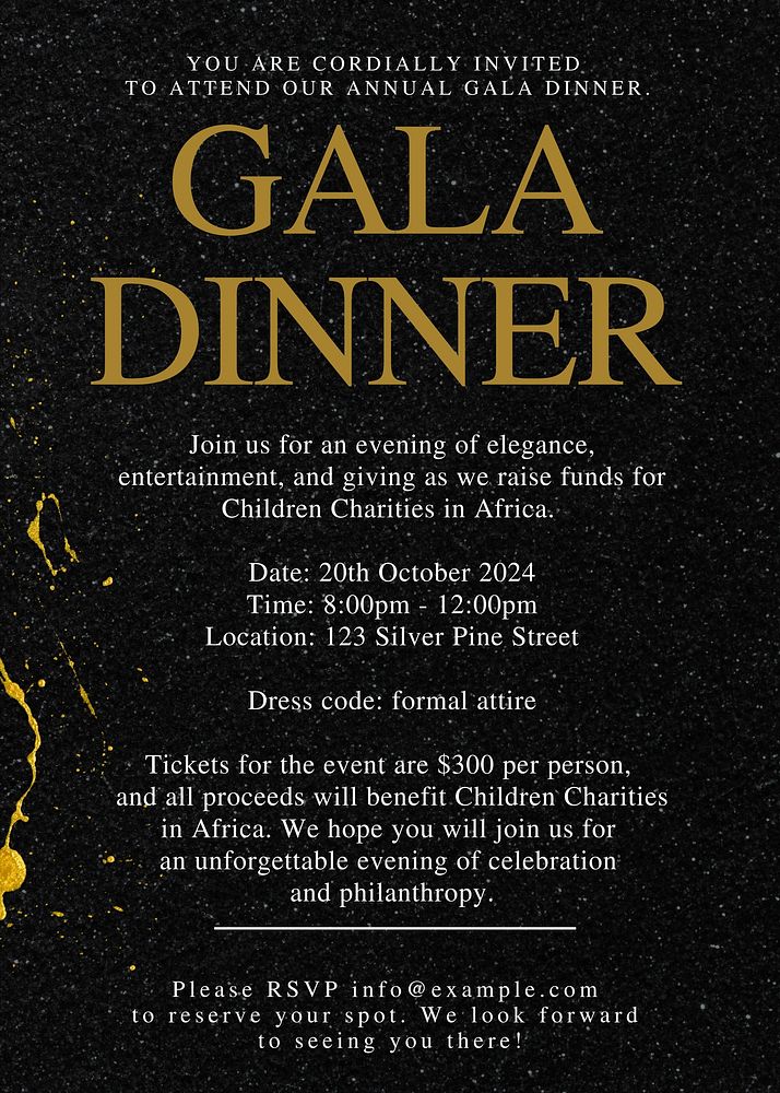 Gala dinner invitation template