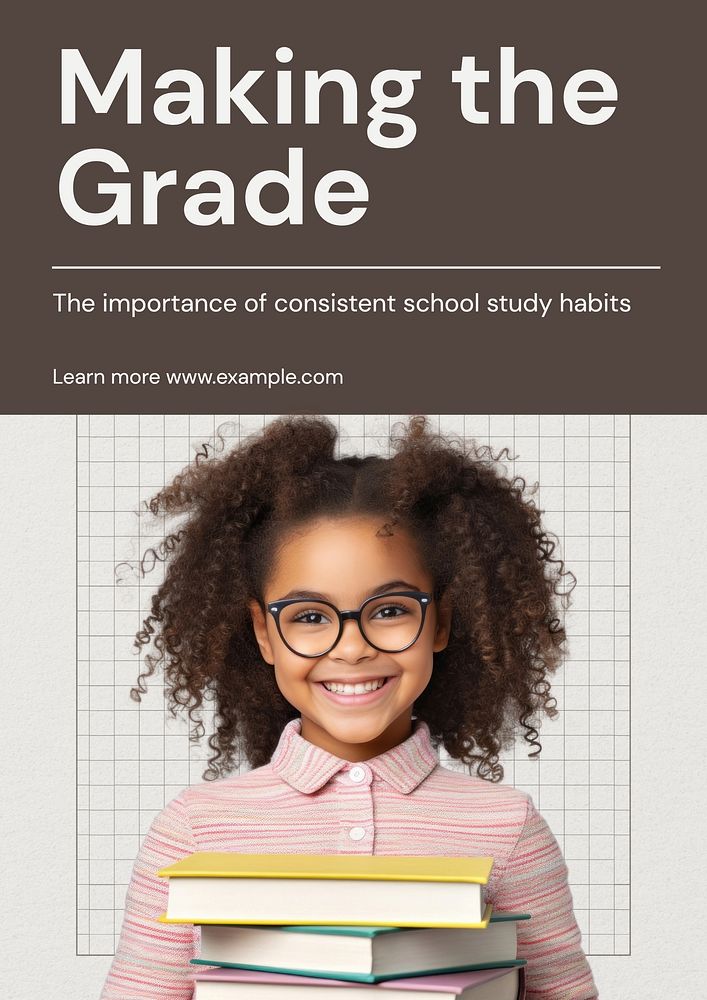 School study habits poster template