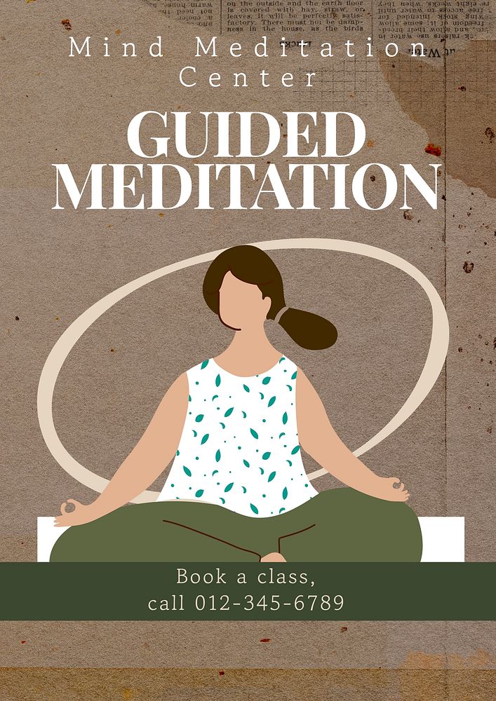 Guided meditation  poster template and design