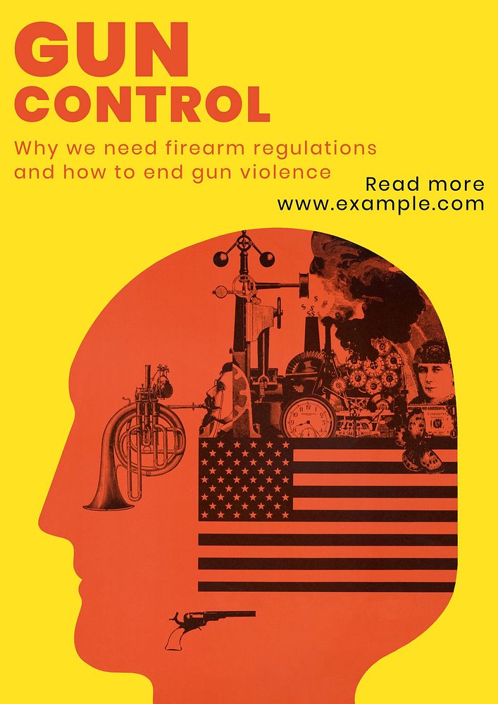 Gun control poster template