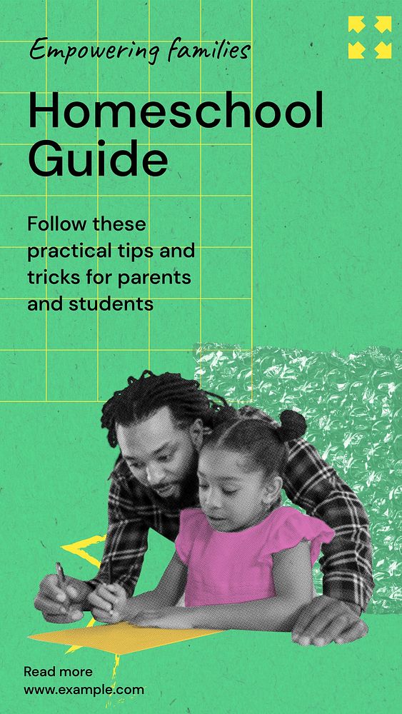 Homeschool guide Facebook story template