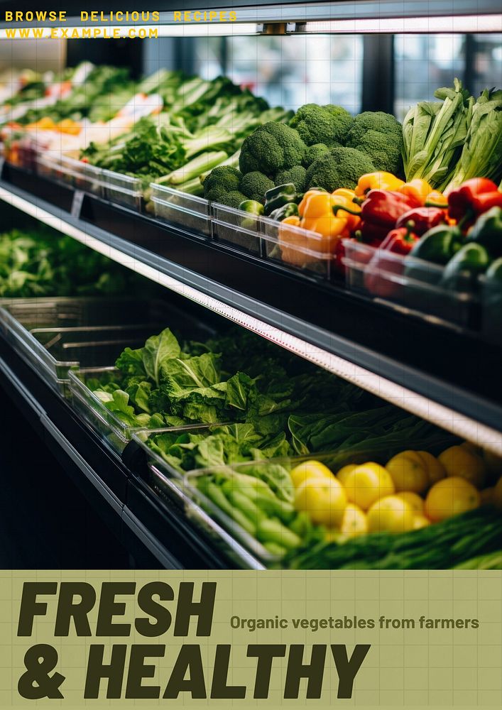 Fresh vegetable market poster template
