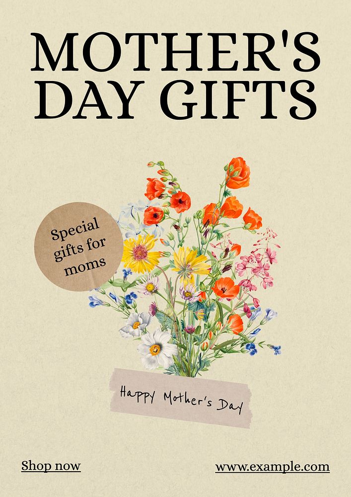 Mother's day gifts poster template
