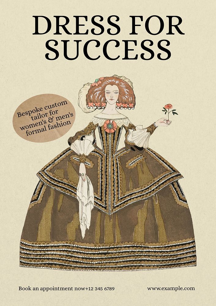 Dress for success poster template and design