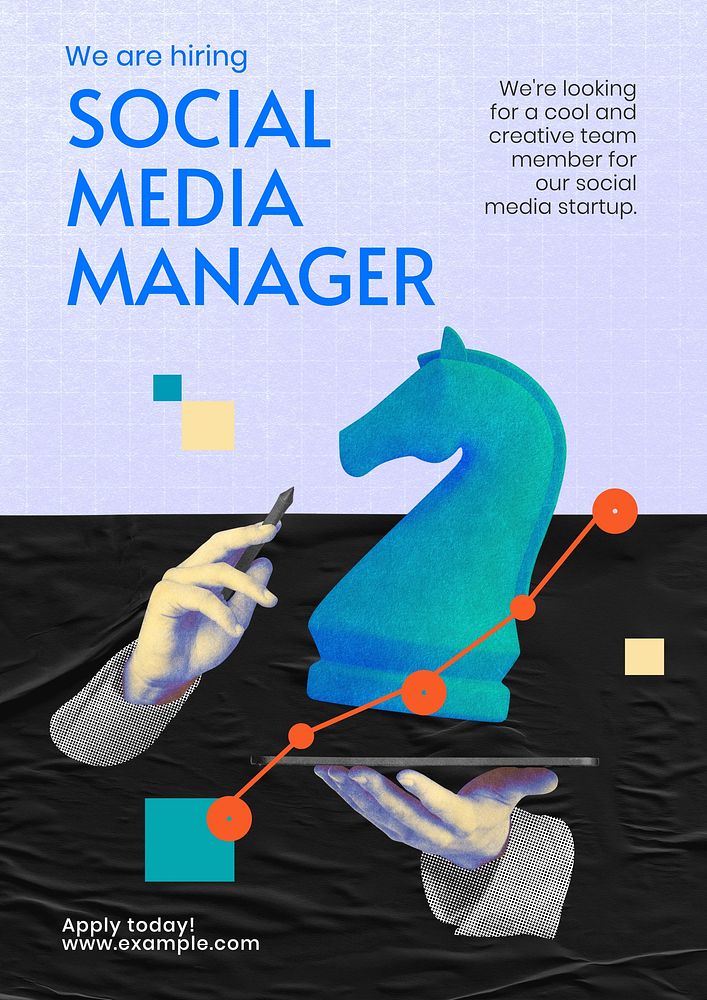Social Media Manager poster template and design