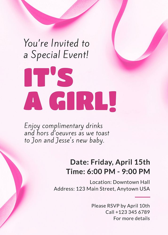 It's a girl poster template
