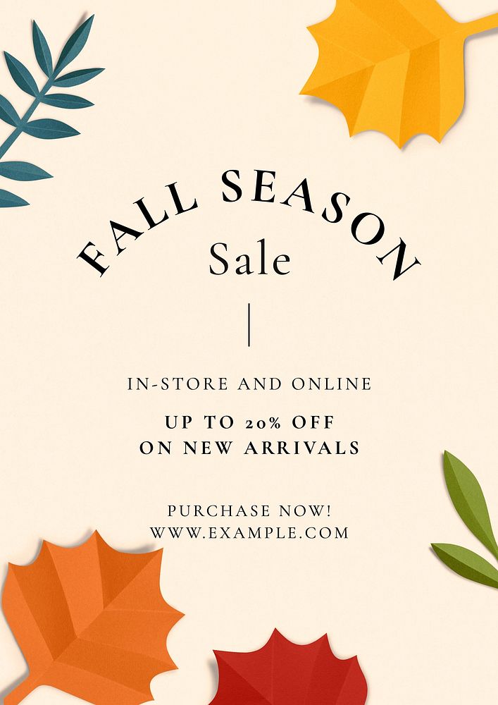 Fall season promotion poster template