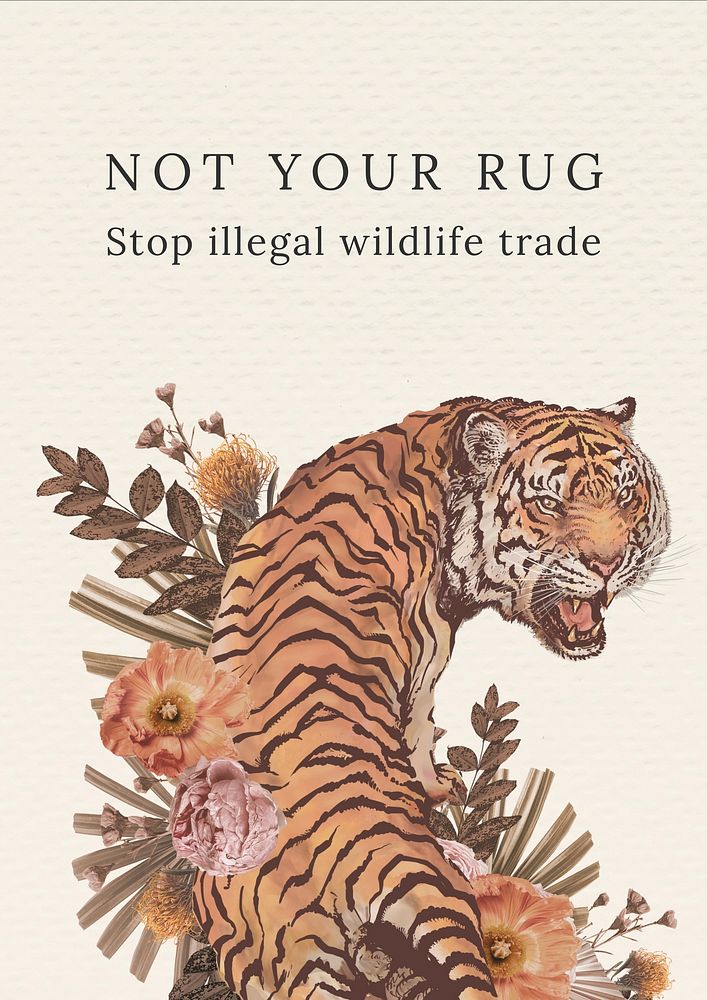 Stop wildlife trade poster template