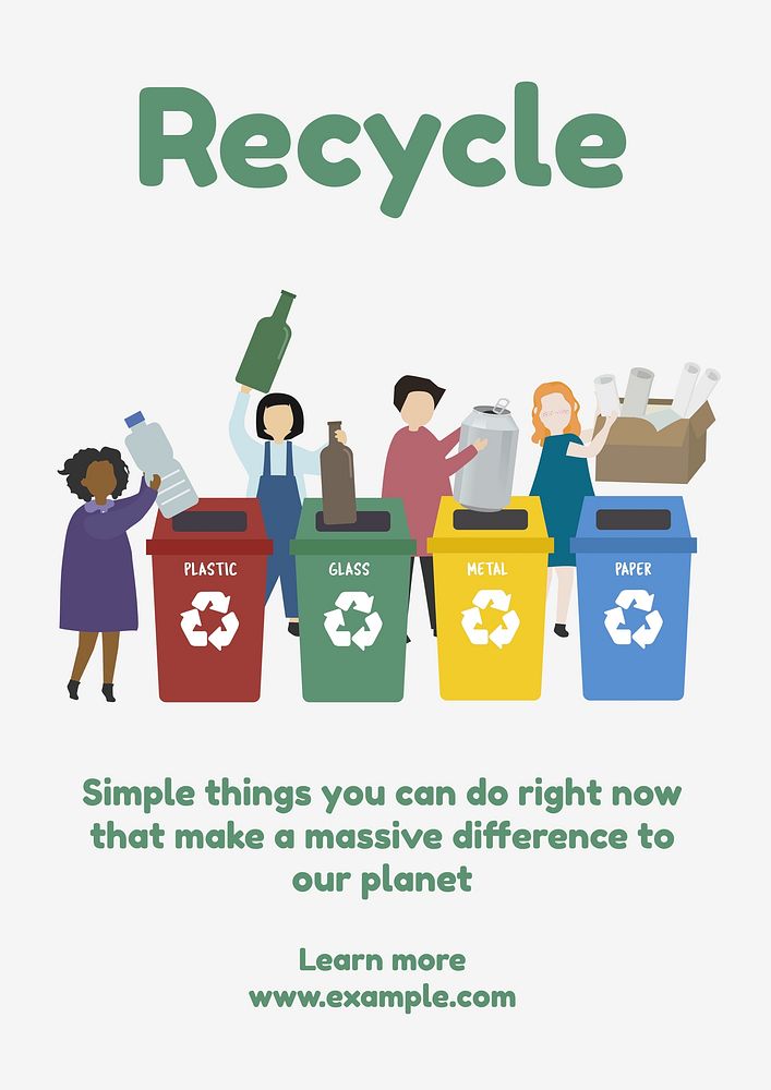 Recycling poster template and design