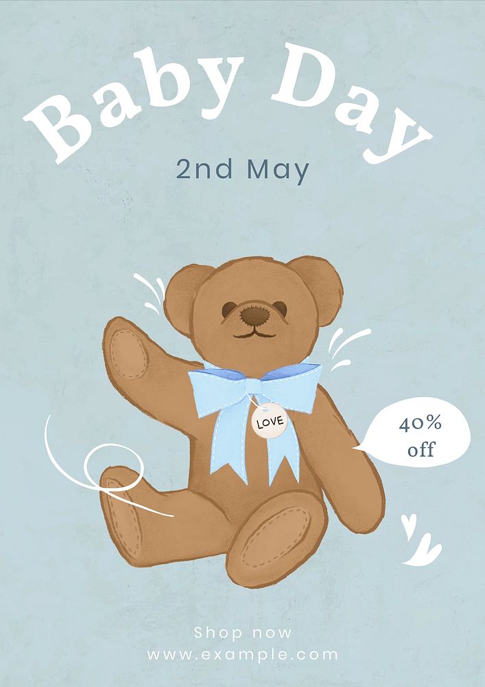 Baby Day sale  poster template and design