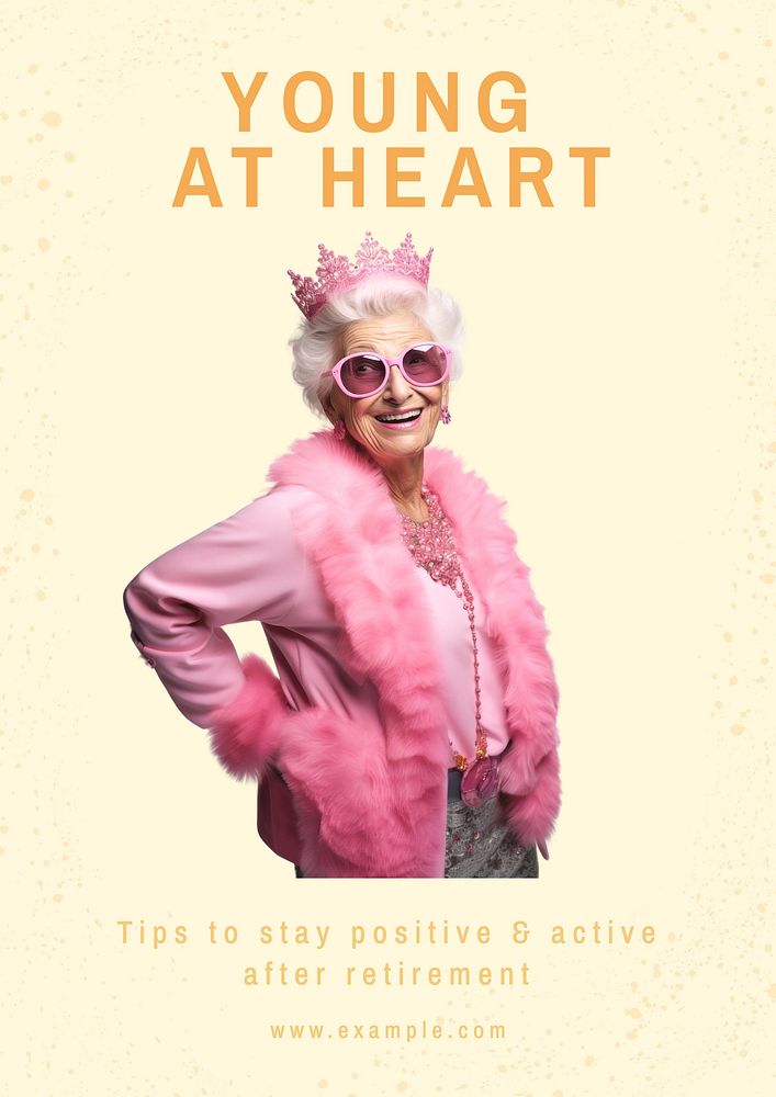 Young at heart poster template